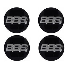 Load image into Gallery viewer, BBS 3D Black Silver Wheel Cap Set 56mm
