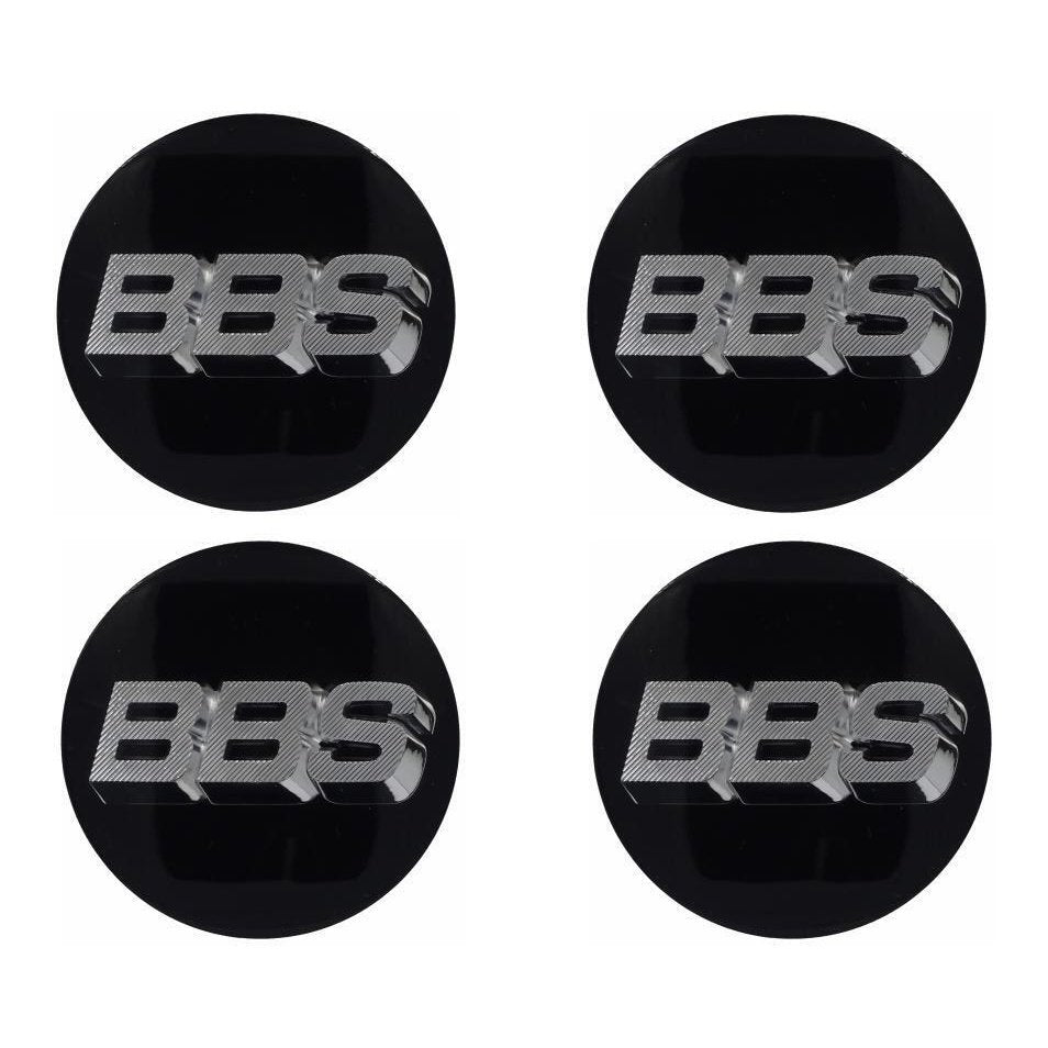 BBS 3D Black Silver Wheel Cap Set 56mm
