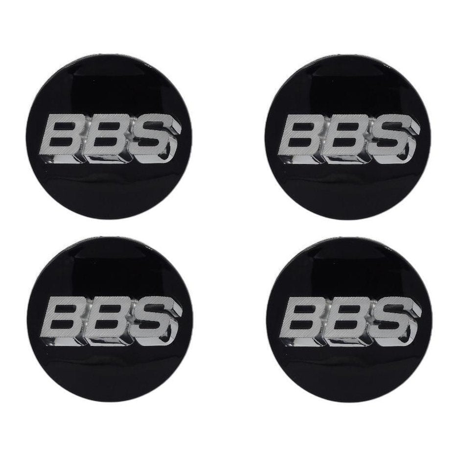 BBS 3D Black Silver Wheel Cap Set 70mm