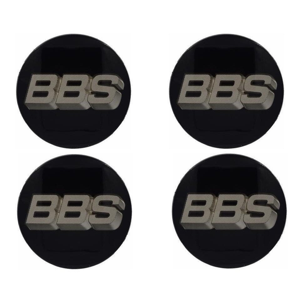 BBS 3D Black & White Gold Wheel Cap Set 56mm