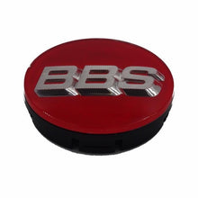 Load image into Gallery viewer, BBS 3D Red Silver Wheel Cap Set 56mm
