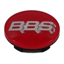 Load image into Gallery viewer, BBS 3D Red Silver Wheel Cap Set 70mm
