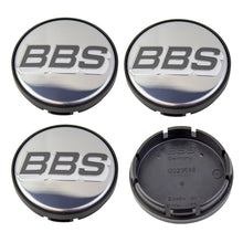 Load image into Gallery viewer, BBS Silver/Black Wheel Cap Set 56mm

