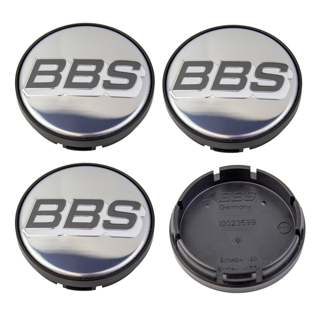 BBS Silver/Black Wheel Cap Set 56mm