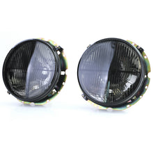 Load image into Gallery viewer, Smoked Fluted Glass Crosshair Headlight Set Golf Mk1
