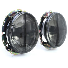 Load image into Gallery viewer, Smoked Fluted Glass Crosshair Headlight Set Golf Mk1
