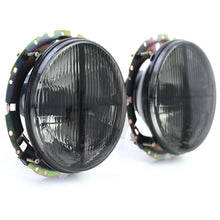 Load image into Gallery viewer, Smoked Fluted Glass Crosshair Headlight Set T2/T3 Bus
