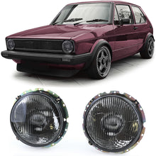Load image into Gallery viewer, Smoked Fluted Glass Headlight Set Golf Mk1
