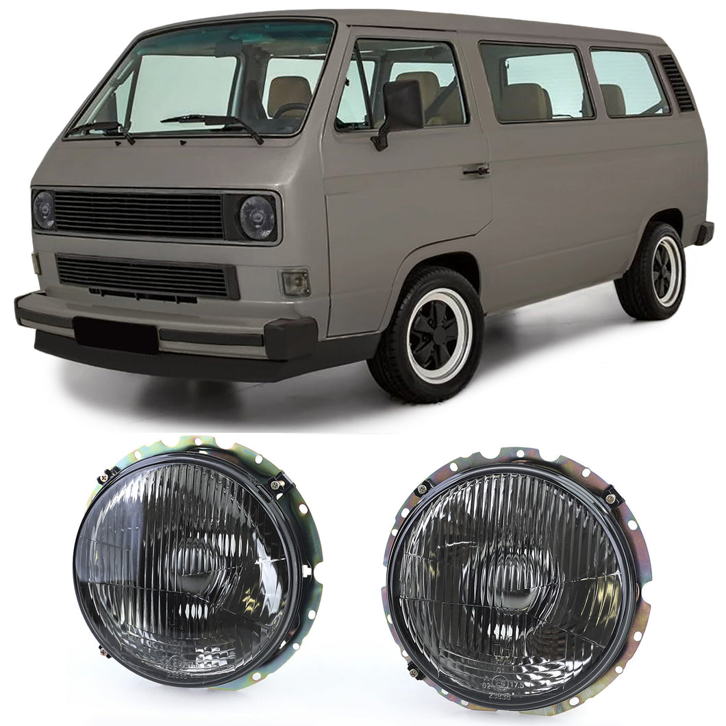 Smoked Fluted Glass Headlight Set VW T2/T3 BUS